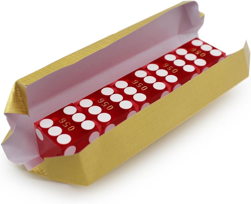 CGS Casino Style Craps Dice Sets - 19mm Professional Grade AAA Serialized Security with Razor Edges - Red - from - Image 2